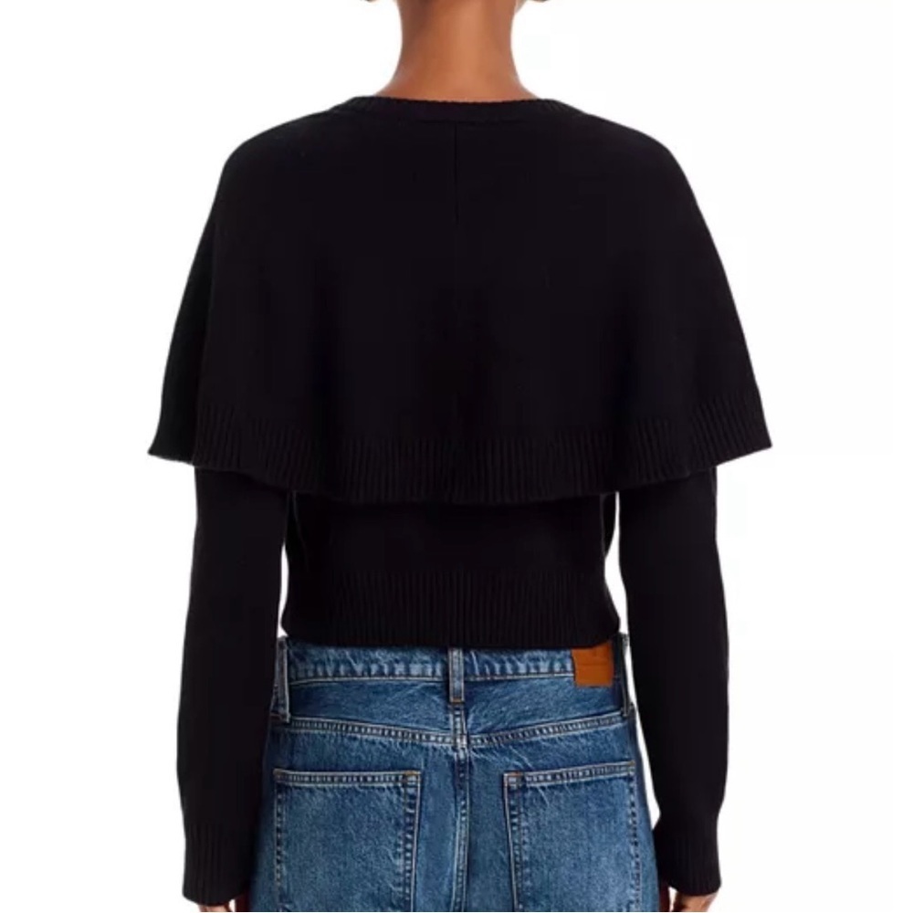 Steve Madden Black Knit Cape Style Cardigan Sweater Minimalist Lagenlook Small - Picture 15 of 15
